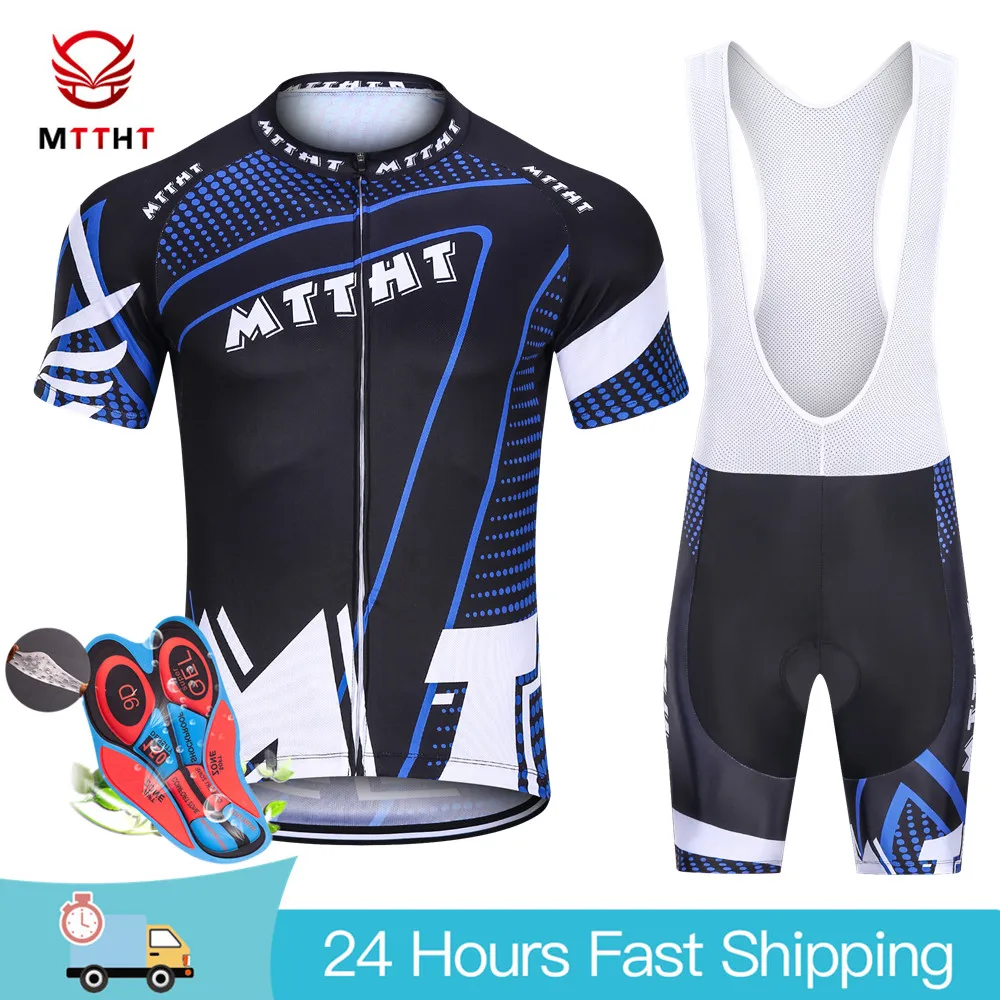 

MTTHT Team Cycling Jersey Summer Breathable Bike Wear Short Sleeve Pant Set High Quality MTB Maillot Ciclismo Riding Clothing