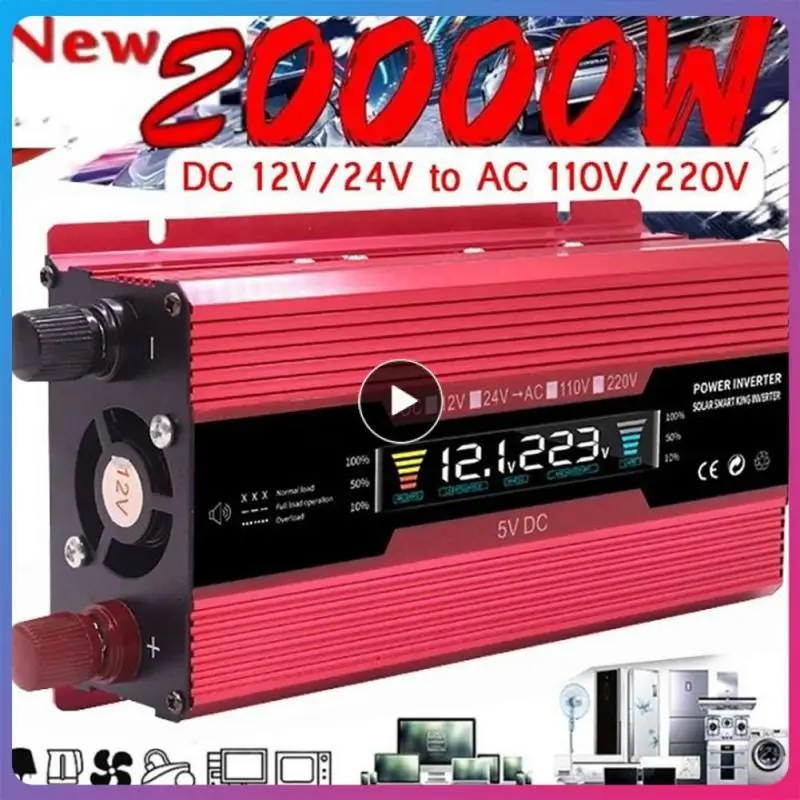 

20000w Power Inverter Dc12v To Ac 220v Universal Sine Wave Voltage Converter Adapter Portable Car Inverter Solar Inverter