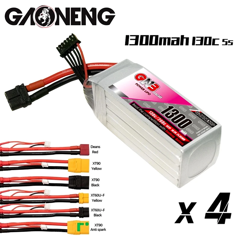 

Аккумулятор GNB 5S 18,5 V 1300mAh 130C/260C Lipo для FPV гоночного квадрокоптера