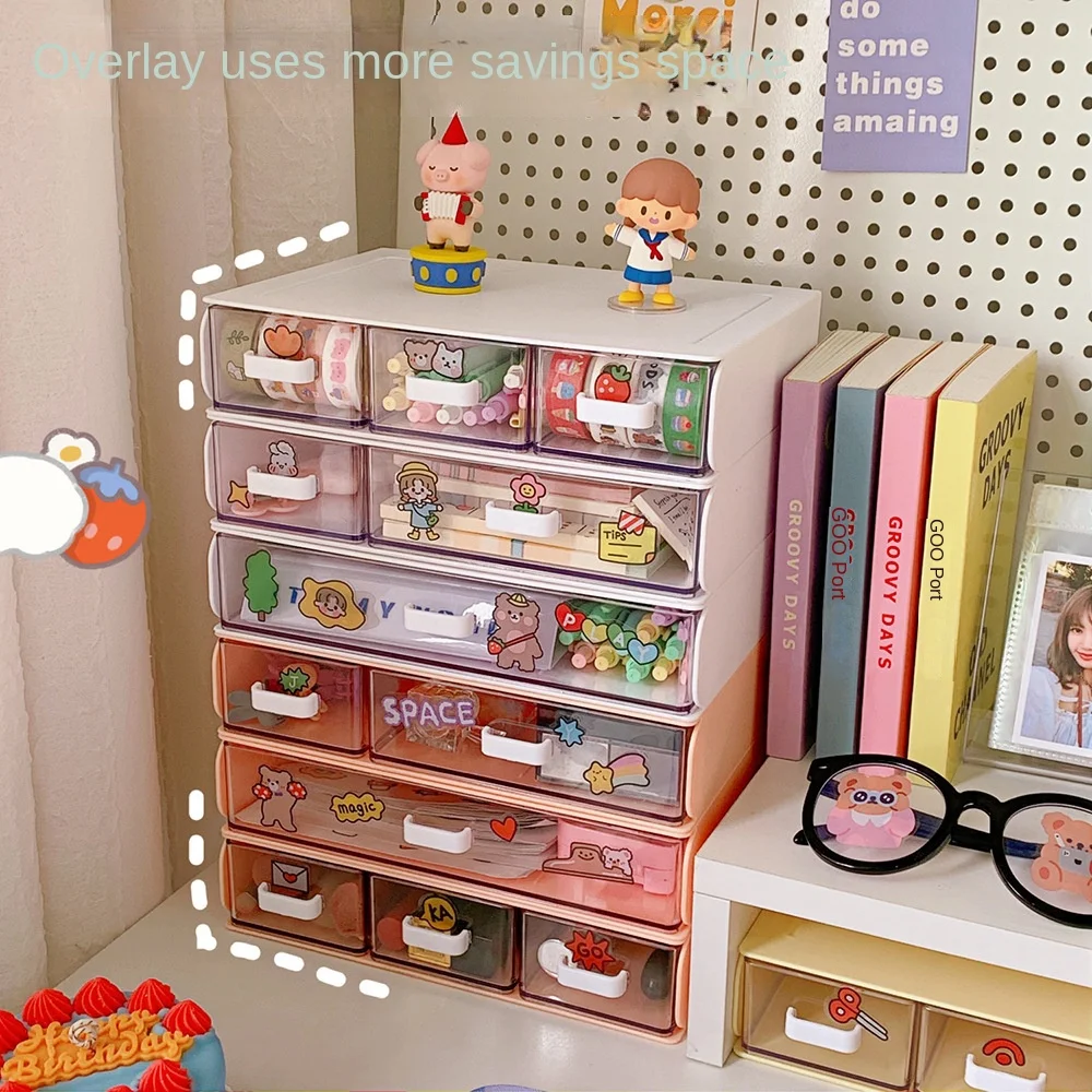 

Drawer cosmetic dust-proof office desktop stationery sorting box combination multilayer stackable acrylic storage box storage o