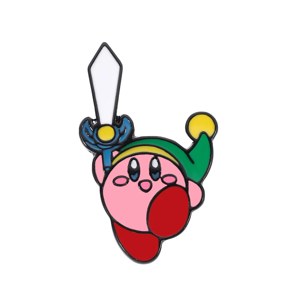 

Japan Anime Kirby Enamel Pins Collect Magic Rainbow Star Metal Cartoon Brooch Backpack Collar Lapel Badges Fashion Jewelry Gift