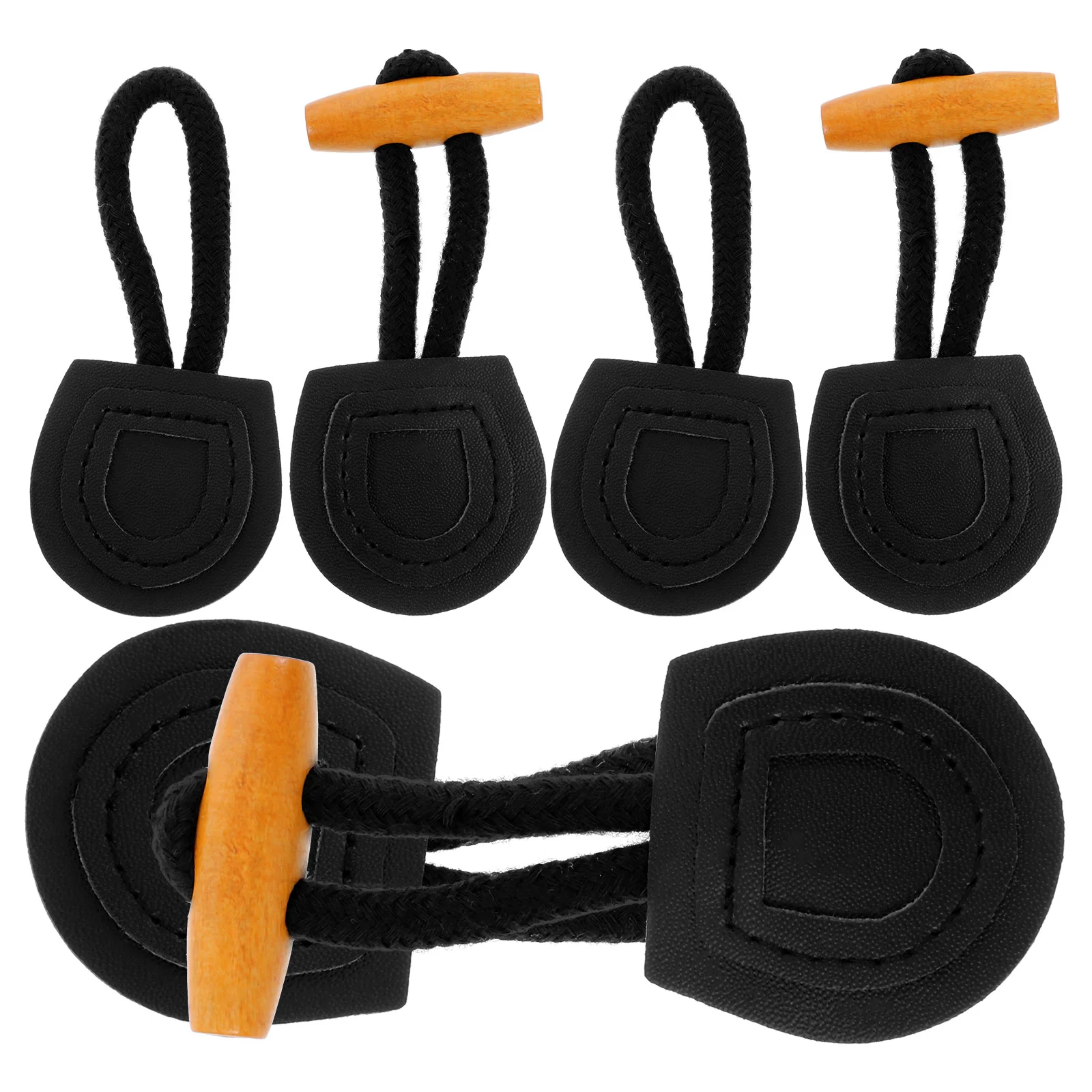 

6 Pairs Horn Buckle Vintage Sweater Decorative Buttons Waist Coat Closure Wood Toggle Buckles Replacement