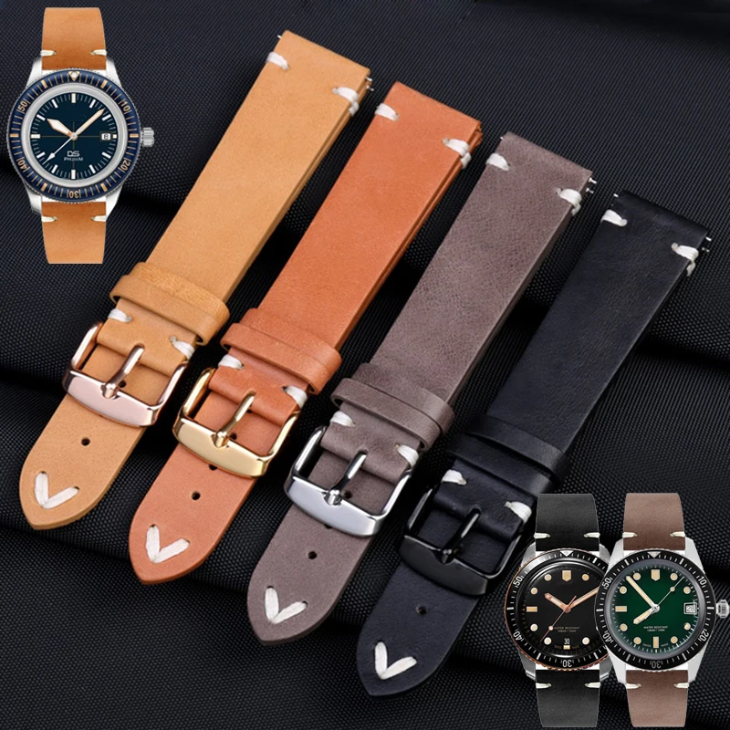 

18mm 20mm 22 For Hamilton omega MIDO For any brand soft handwork cowhide Leather Watch Strap Quick Release Watchband Accessories