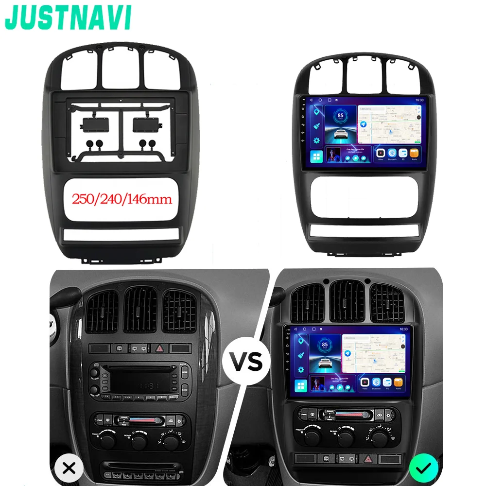 

Автомобильная стереосистема JUSTNAVI, 10,1 дюйма, рамка с большим экраном, адаптер для chrysler grand voyager touring 2Din, панель для приборной панели аудиосисте...