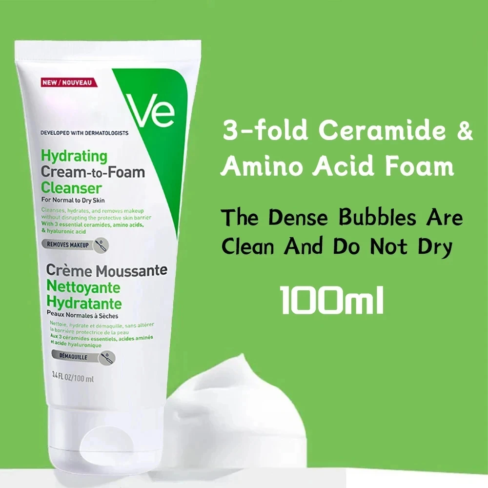 

Amino Acid Foam Foaming Cleanser For Normal to Oily Skin Gently Cleaning Skin Oil Control Glycerin Deep Moisturizing 100ml