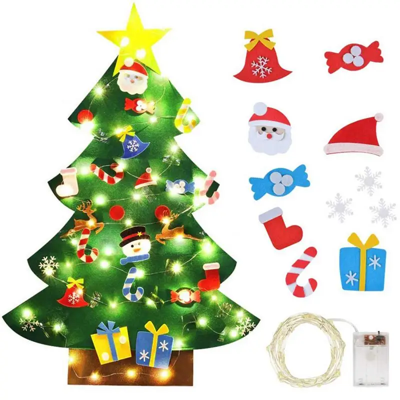 

Войлочная Рождественская елка, Рождественская елка, различные Рождественские Подвески, детский календарь «сделай сам», украшение на Рождество