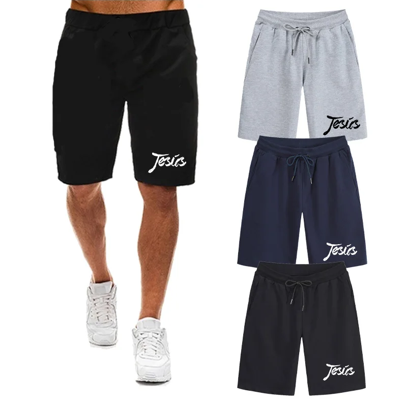 

Summer Shorts Men's Jesus Print Designer Boardshorts Breathable Male Casual Shorts Comfortable Fitness Mens Bodybuilding Shorts