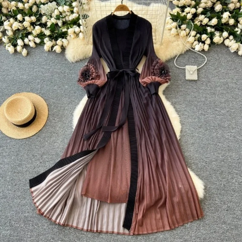 Свободное платье в европейском и американском стиле комплект из 2 предметов