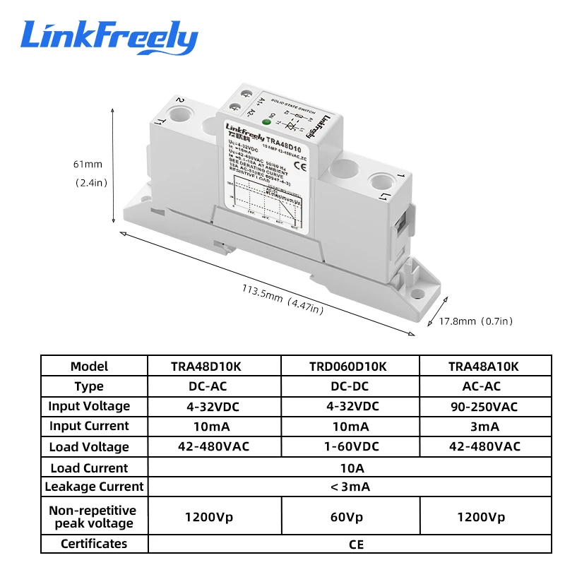 Тонкий твердотельный релейный модуль 17,8 мм, встроенный радиатор SSR DC-DC DC-AC AC-AC DIN-рейка 40A DC AC Реле управления Патентовая конструкция