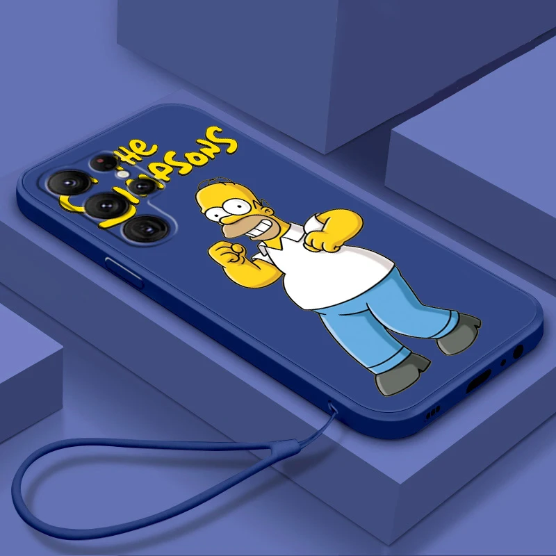 

The Simpsons Funny Cartoon Case For Samsung Galaxy S22 S21 S20 S10 Note20 10 Ultra Plus Pro FE Lite Liquid Rope Phone Cover Core