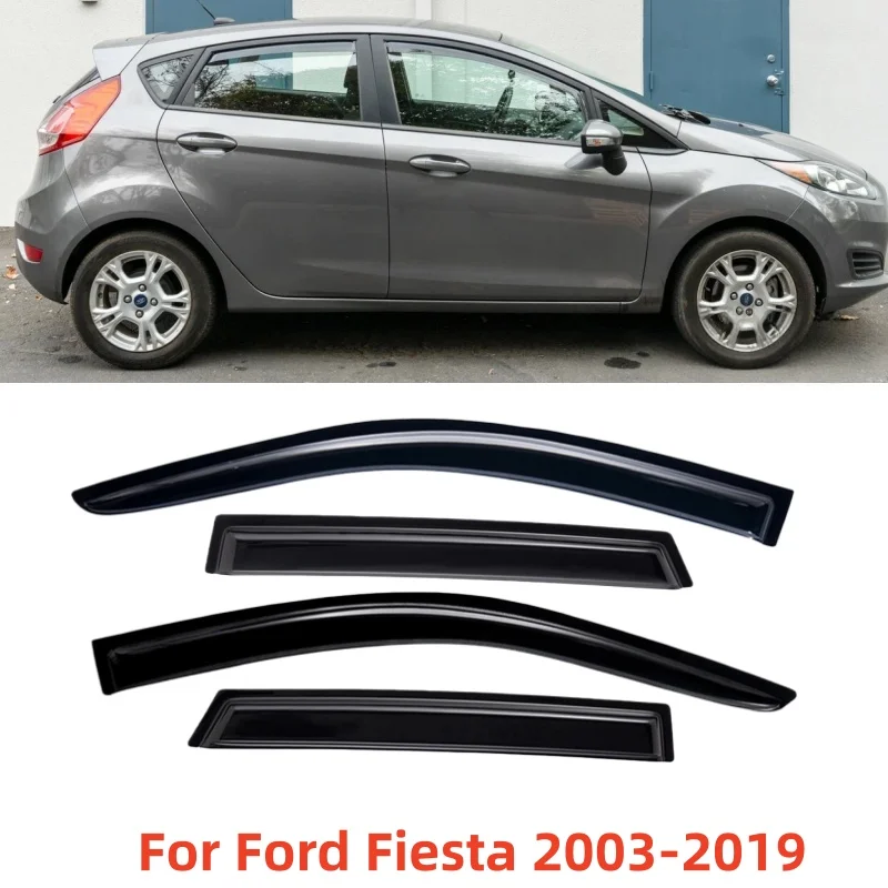 Фото Дефлекторы окон (ветровики) для Ford Fiesta 2003-2014 №1