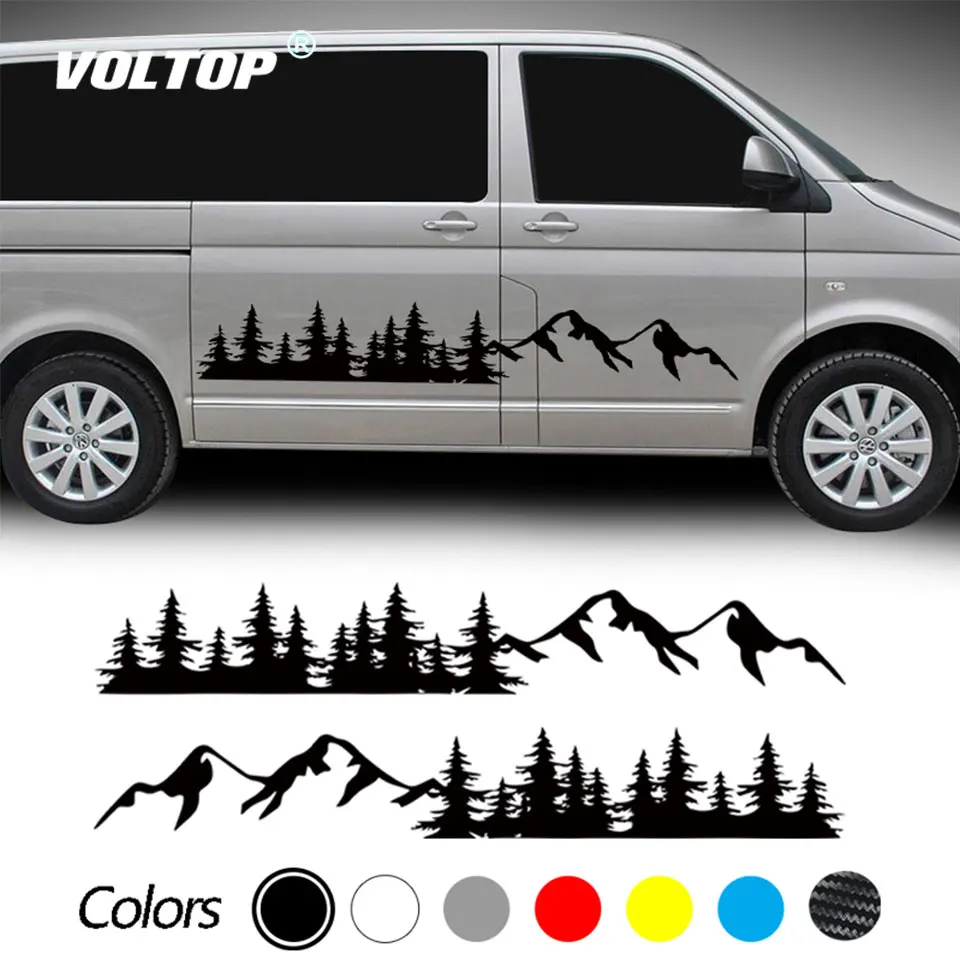 

2PCS Car Door Side Stickers Mountain Forest Decal Accessories Car Sticker Decal