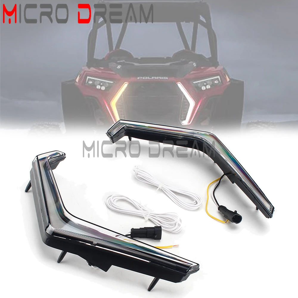 

For Polaris RZR XP Turbo S 4 Turbo Xp 1000 XP 4 XP4 Turbo S 2018 2019 2020 2021 UTV LED Front Light Turn Signal Lamp DRL Accent