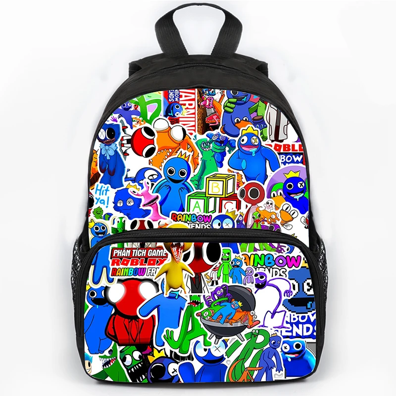 

3D Print Rainbow Friends Backpack Primary/Middle School Students School Bag Anime Cartoon Bookbag Boys Girls Backpacks Mochila