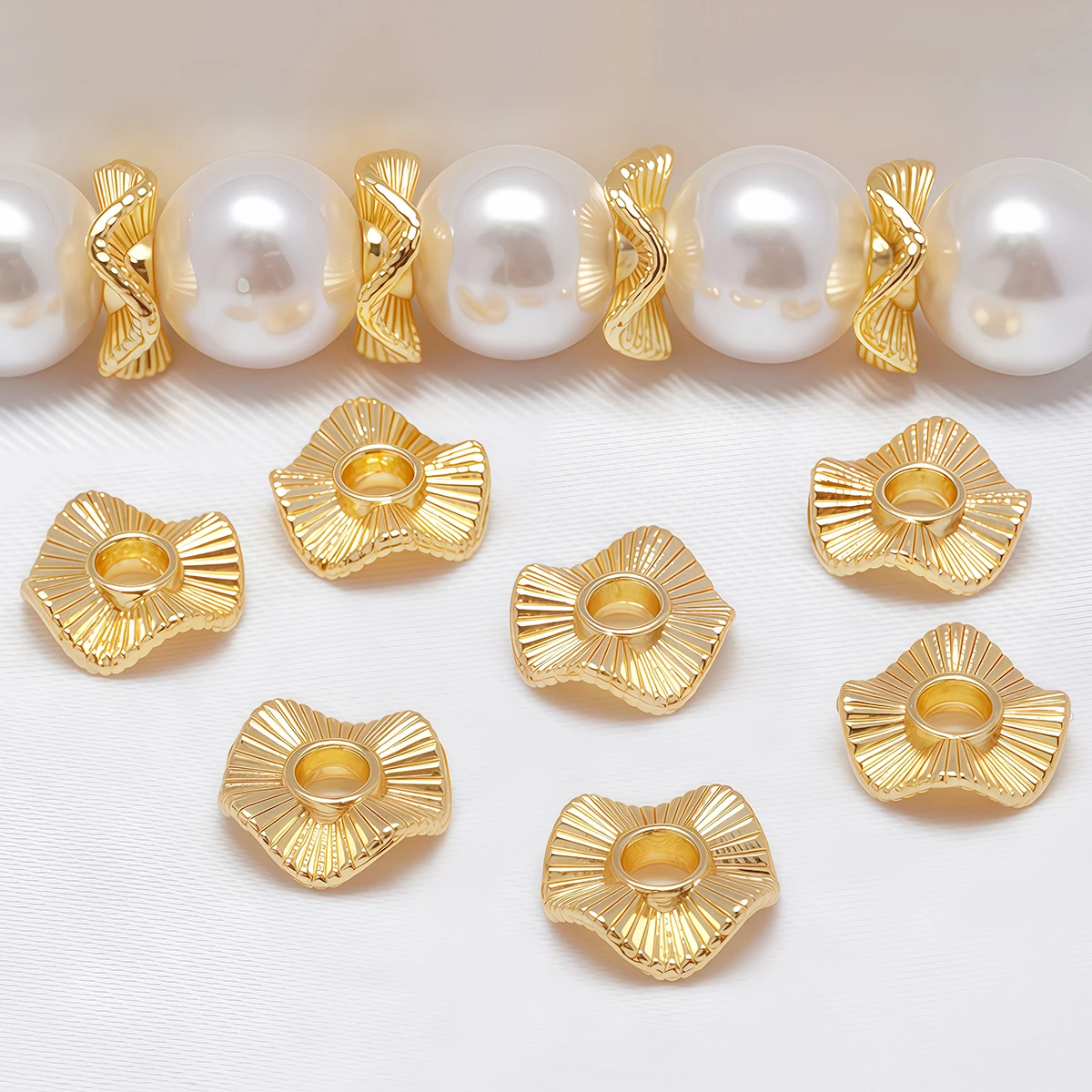 20/30 шт. Плоскі круглі металеві розпірні намистини Барокові хвилясті намистини Позолочені 6 8 10 мм для намиста Сережки Браслет Ювелірні аксесуари