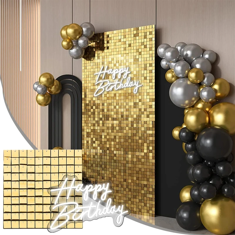 Блестящий настенный фон с 18 декоративными панелями