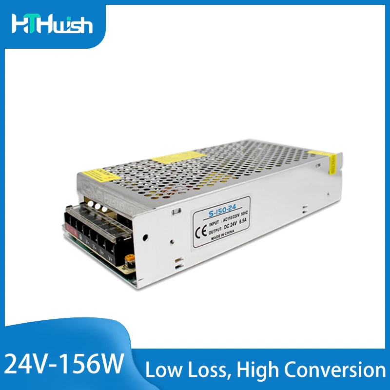 

AC To DC Power Supply AC 110V-220V To DC 24V Transformer 6.5A 156W Switching Power Supply Built-in Cooling Fan