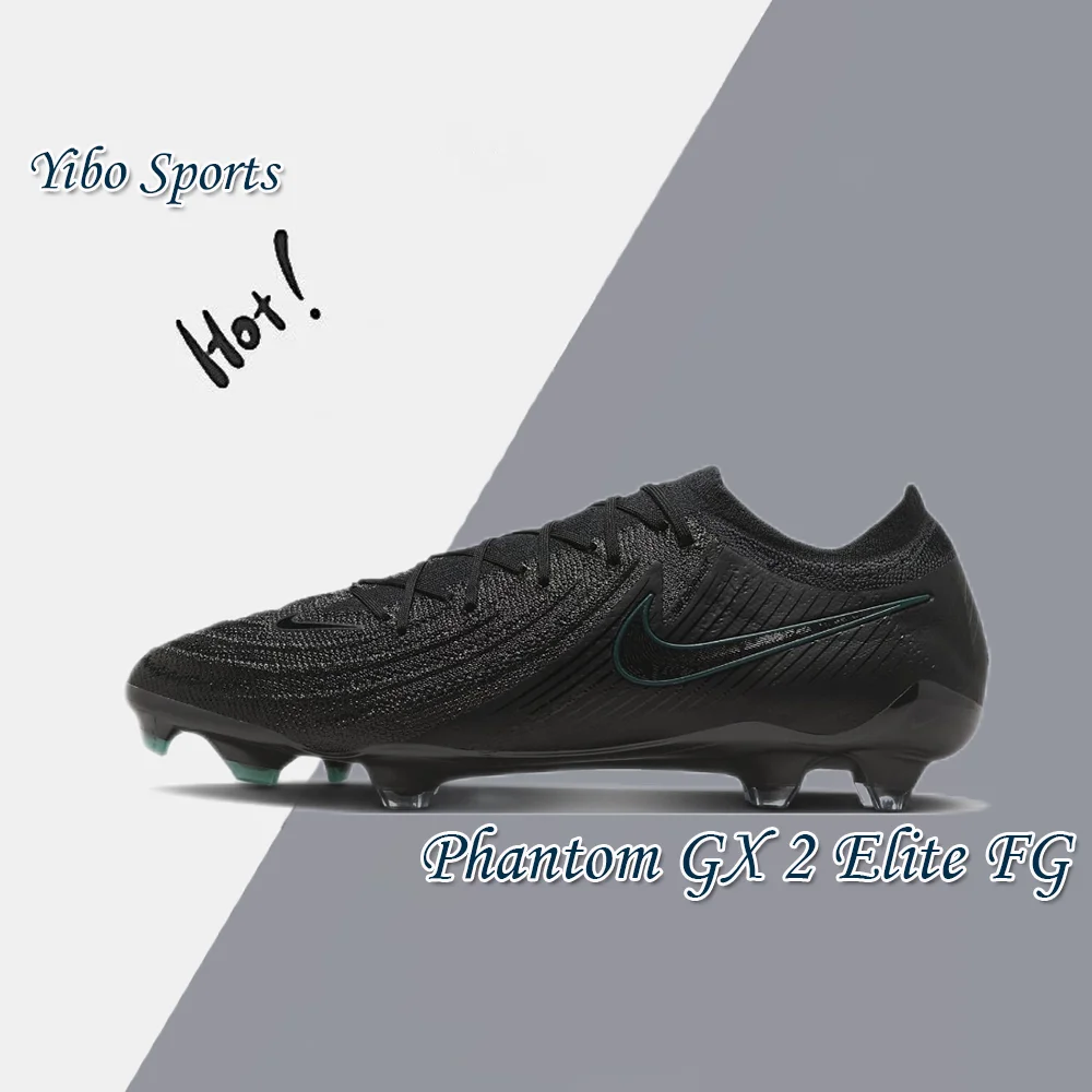 Мужские футбольные бутсы NIKE Black Phantom GX 2 Elite FG с шипами комфортный и простой жесткий