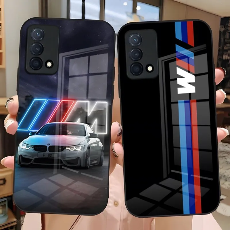 BMW-Sports Drift Car Phone Case For Oppo Find X3 X5 Pro Reno 6 7 A55 A57 A54 A93s A94 A92s A95 One Plus 8 9 7 Glass Cover