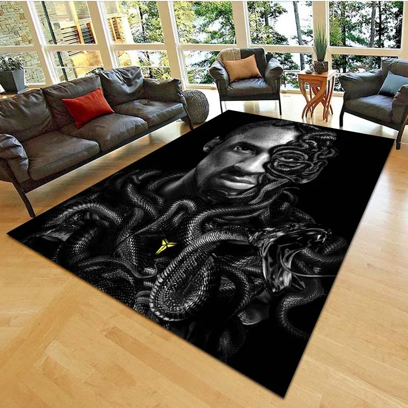 

Коврики для гостиной Черная Мамба с принтом, детские Нескользящие напольные коврики для игр, модный подарок на день рождения, декоративные коврики для спальни, коврик