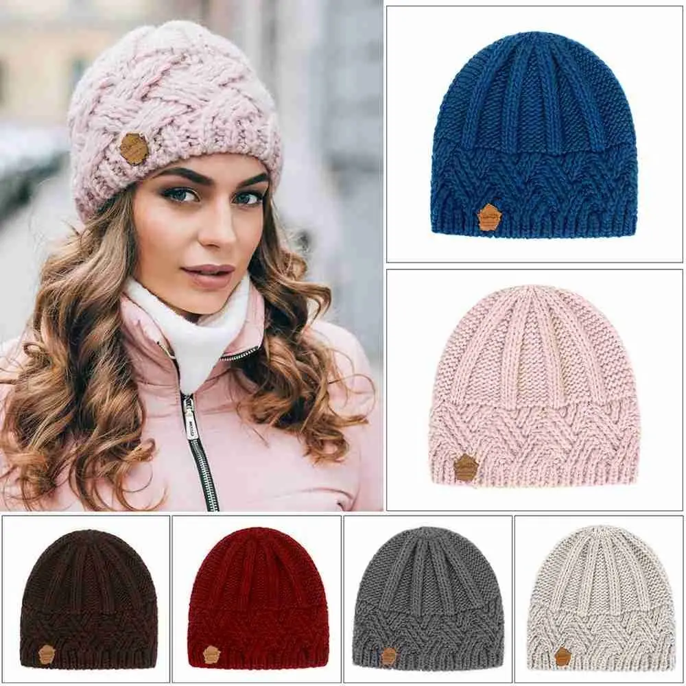 

Sports Women Cycling Protective Windproof Warm Fleece Cap Ear Protection Hat Fleece Ear Cover Winter Knitted Hat