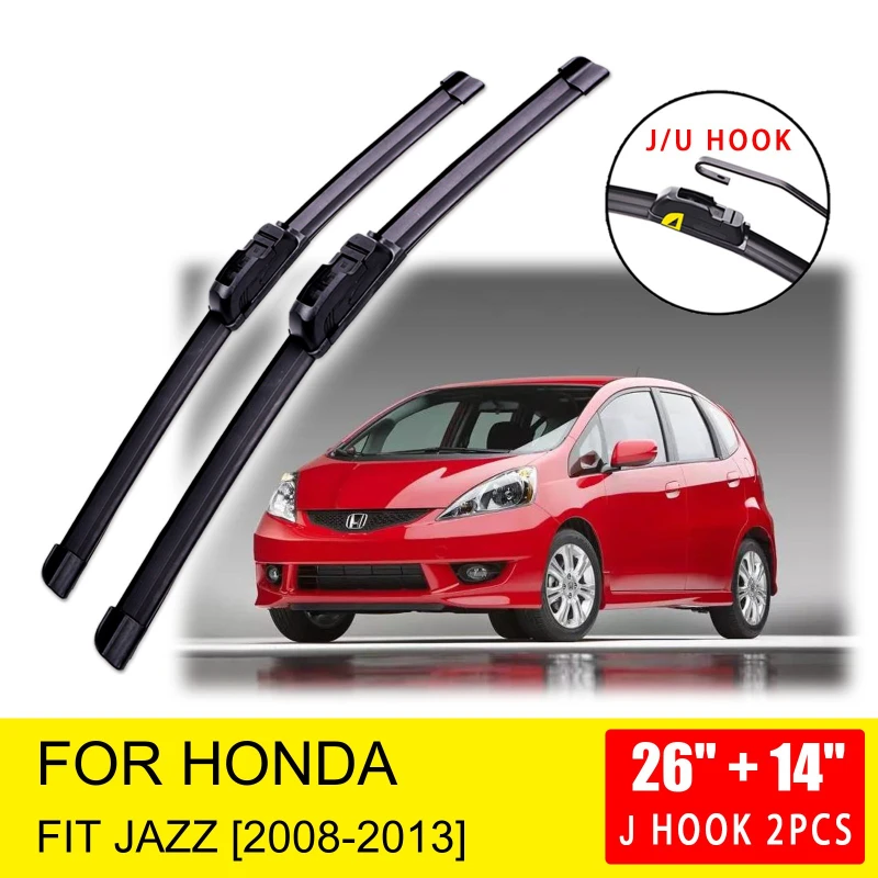 Car Universal U/J Hook Wiper for Honda Fit Jazz 2008 2009 2010 2011 2012 2013 Front Wiper Blades Car Special Wiper Auto Parts