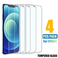4pcs tempered glass on for iphone 13 14 12 pro mini xr x xs max screen protector for iphone 11 pro max se2022 6s 7 8 plus glass