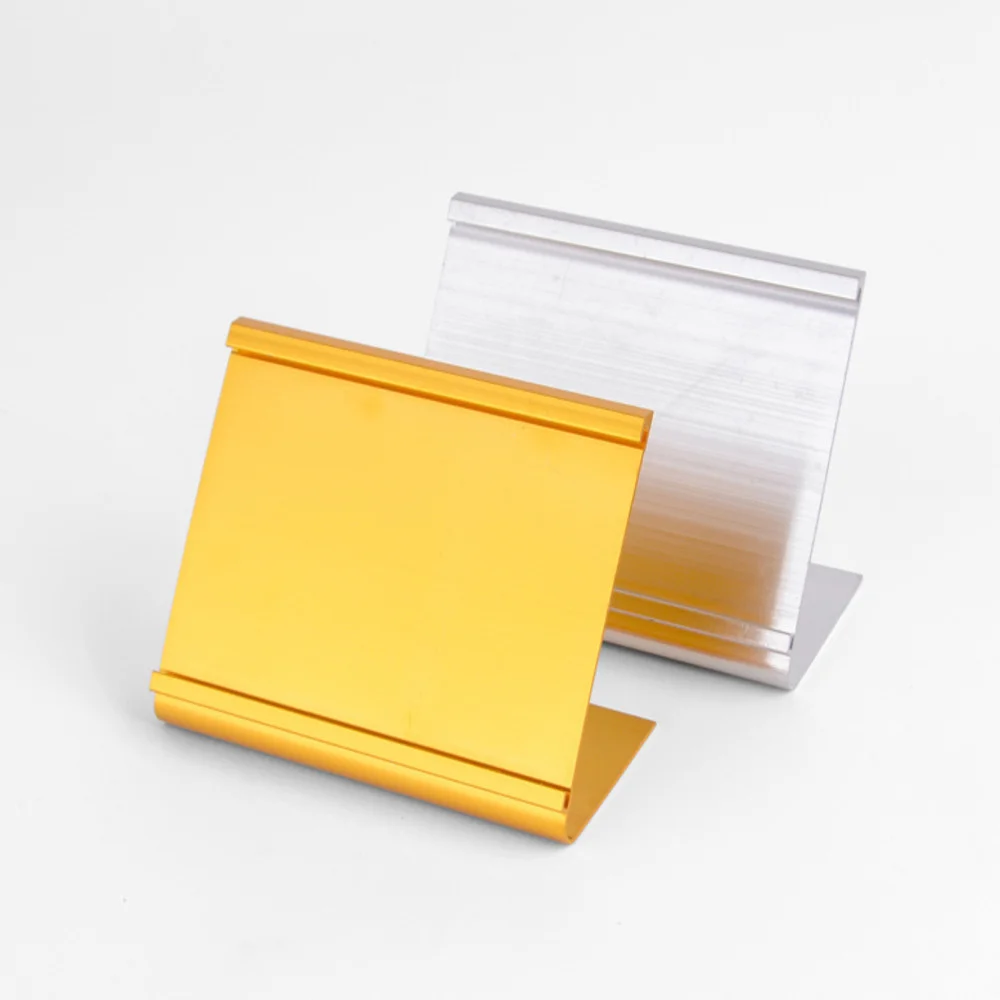 L-type Rounded Corners Right Angle Aluminum Alloy Price Tag Desktop Sign Shelf Table Pop Advertising Label Display Card Frame |