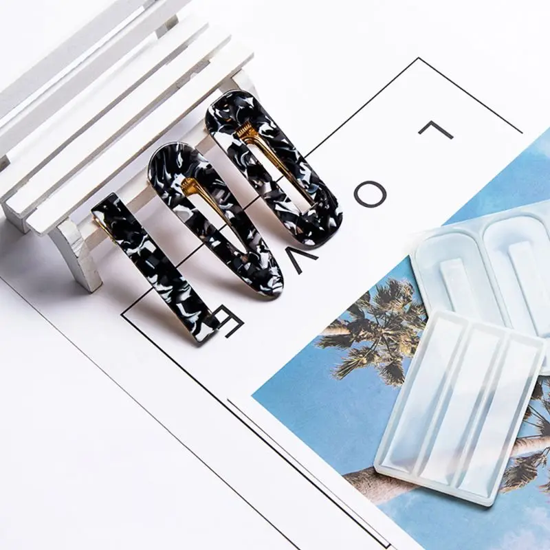 DIY ремесла смолы силиконовые эпоксидные формы зажим для волос заколка плесень