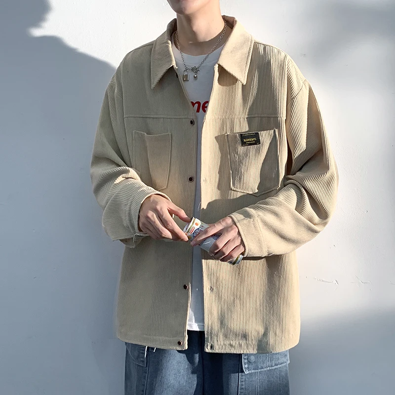

2022 spring new popular corduroy men's casual shirt