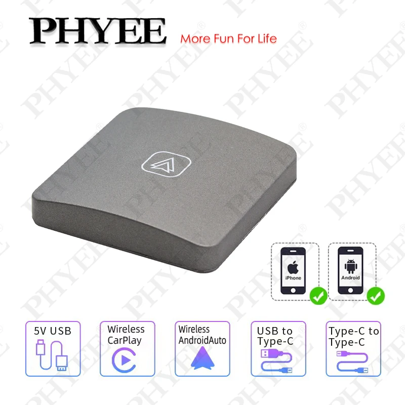 j bezprzewodowy adapter Carplay Android Auto Plug and Play konwerter przewodowy na odpowiedni do samochodów z fabrycznym CarPlay