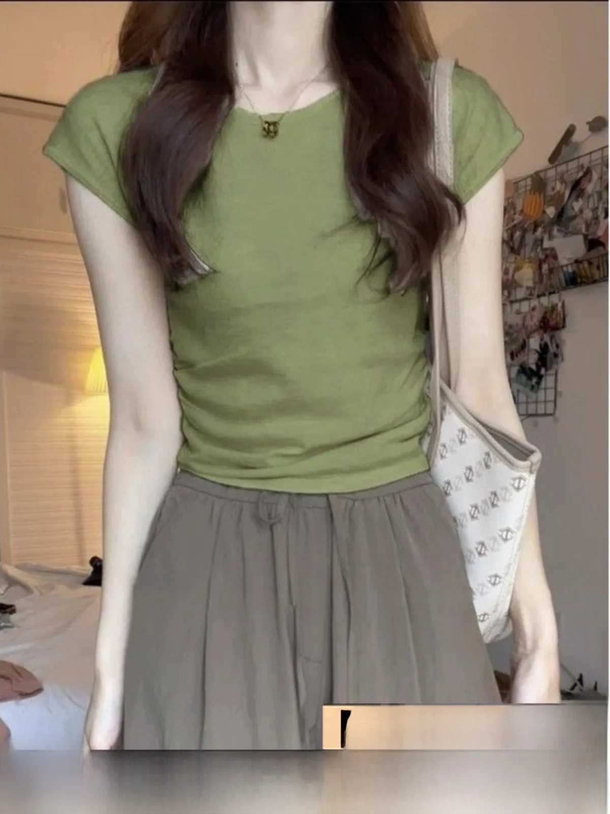 Вязаная футболка из вискозы с коротким рукавом женская одежда лето 2024 новый