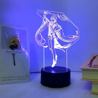 new genshin impact character kamisato ayato bedside lamp for kids bedroom decor anime led atmosphere night light boyfriend gift