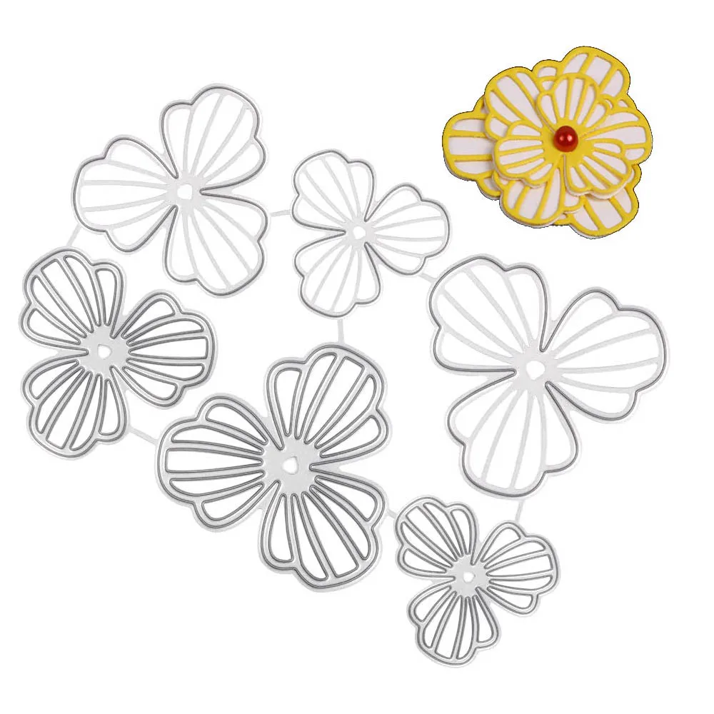 

Flowers Frame Metal Cutting Dies Flower Die Cuts Stencils for DIY Scrapbook Photo Album Christmas Card Making Craft Decoration