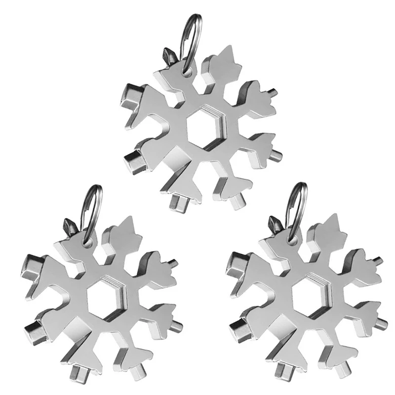 

Многофункциональный инструмент со снежинками, отвертка из нержавеющей стали для открывания фотографий, 3 шт., для путешествий на открытом в...