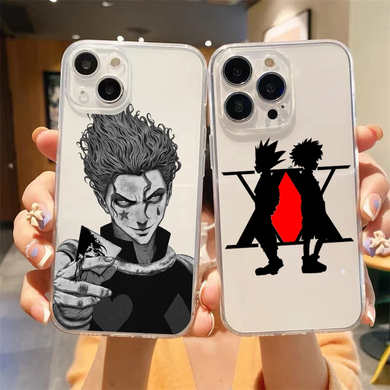 

Hisoka Killua hunter x hunter Luxury Transparent Phone Case For iPhone 14 13 12 11 Pro Max XS X XR SE3 7 8 Plus Shockproof Cover