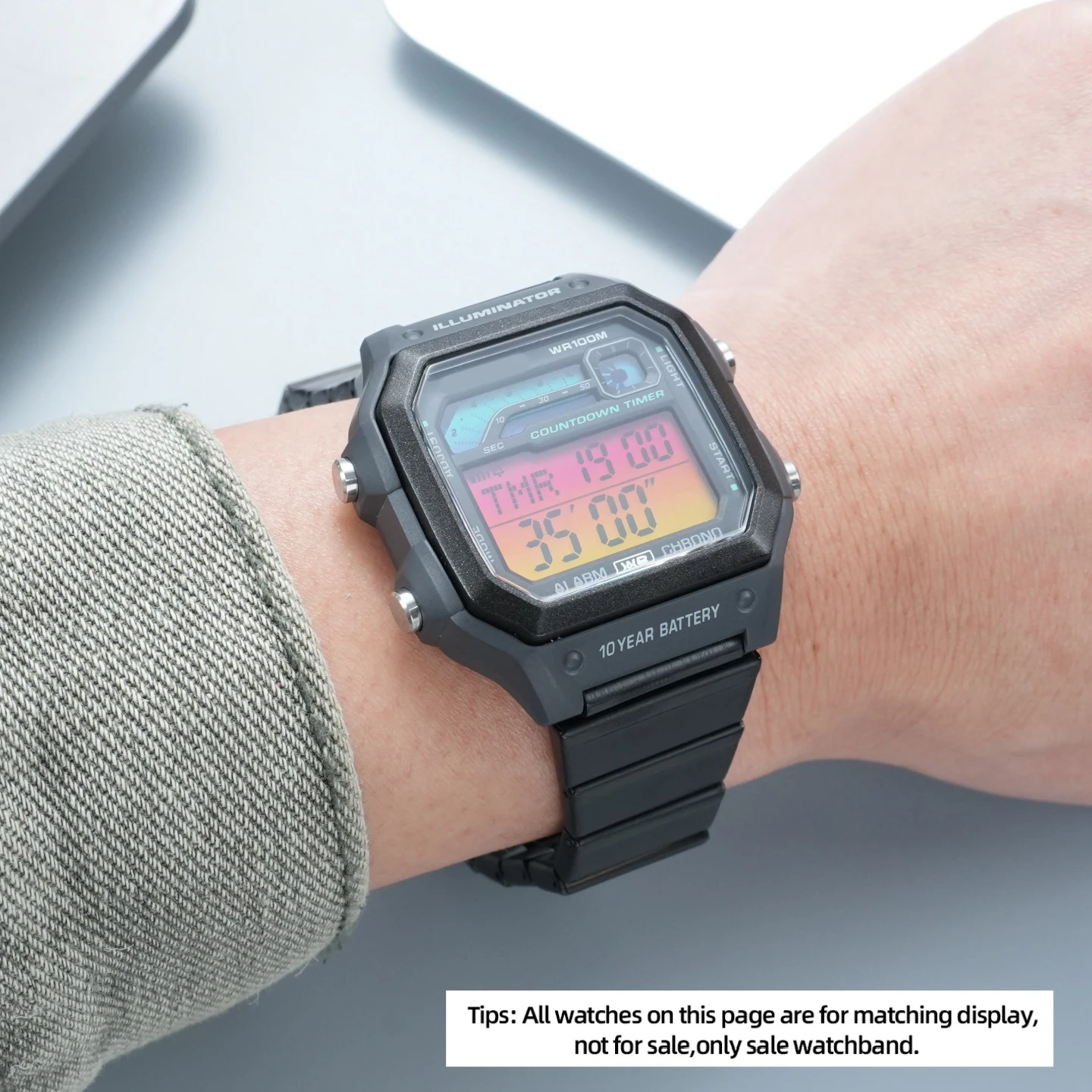 Фото Для Casio AE1200WH AE1300 WS-1600: Сменный металлический ремешок для часов из нержавеющей стали, выпуклый, 18 мм (совместим с моделями A700, W-218, A158/159, A168) №5