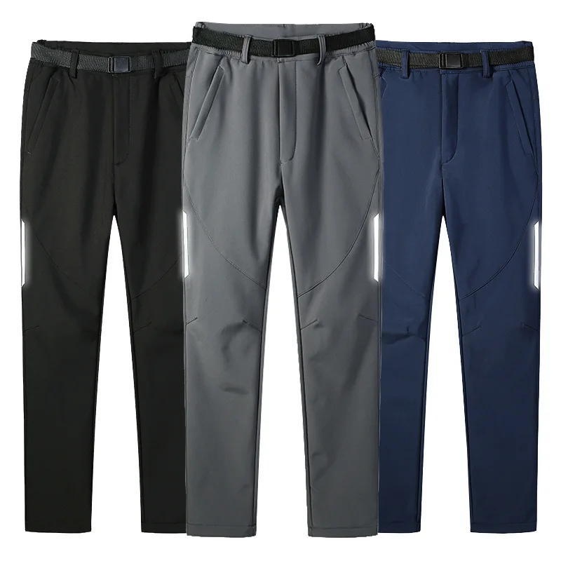 

Осенне-зимние Светоотражающие походные уличные зарядные брюки для мужчин и женщин водонепроницаемые ветрозащитные Мягкие флисовые лыжные брюки утолщенные