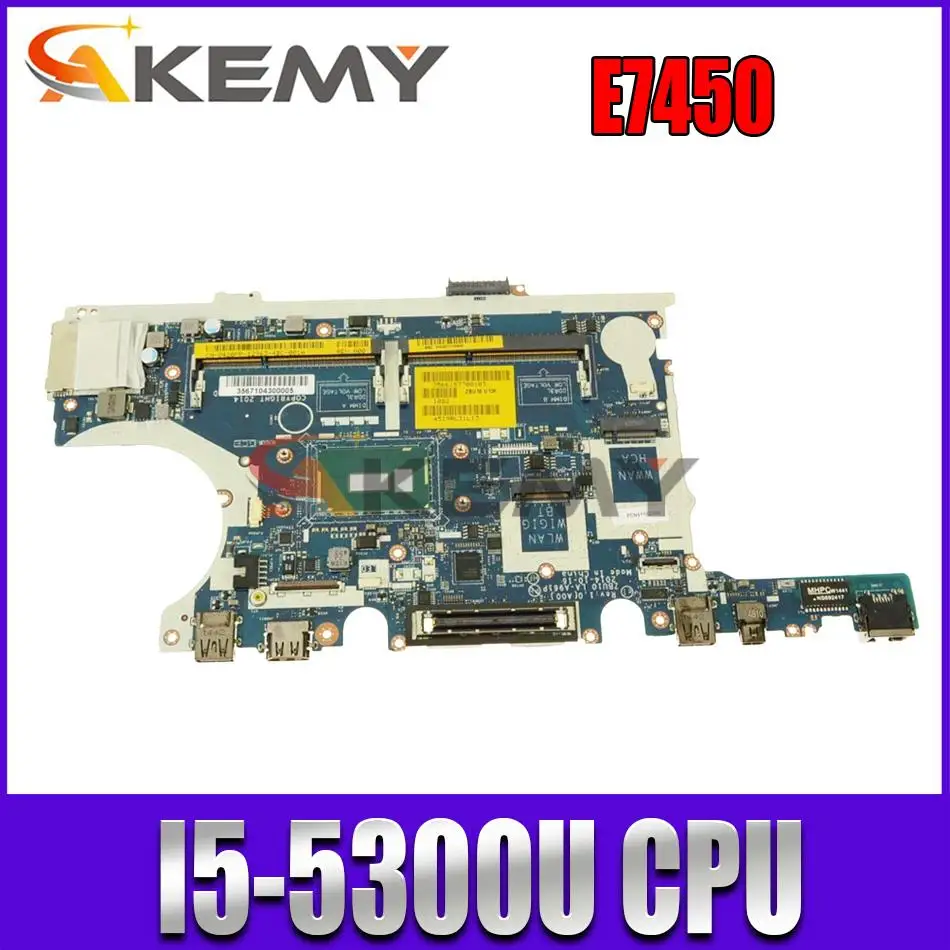

Laptop motherboard FOR Dell Latitude E7450 0R1VJD CN-0R1VJD LA-A961P with i5-5300U CPU Fully tested and works perfectly