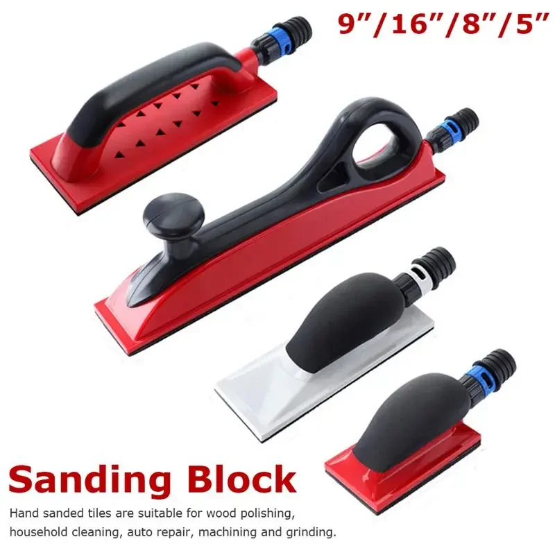 

inch Sanding Block Hand Dust Extraction Sandpaper Grinding Holder Hook Loop Drywall Vacuum Polish Tools Sanding Pad