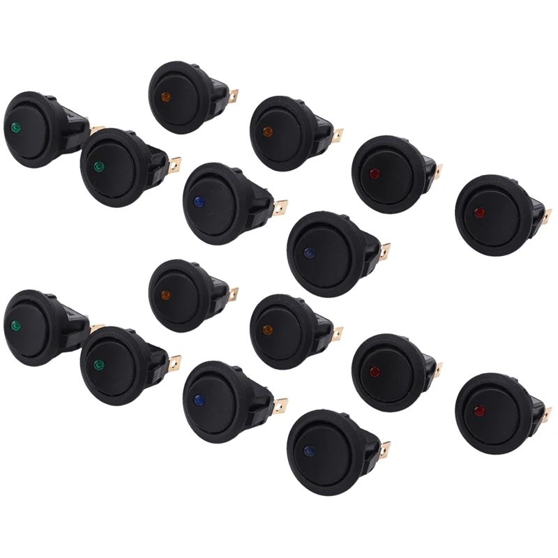 

LUDA 16PCS светодиодный Dot светильник 12V автомобильный круговой переключатель ON/OFF переключатель SPST