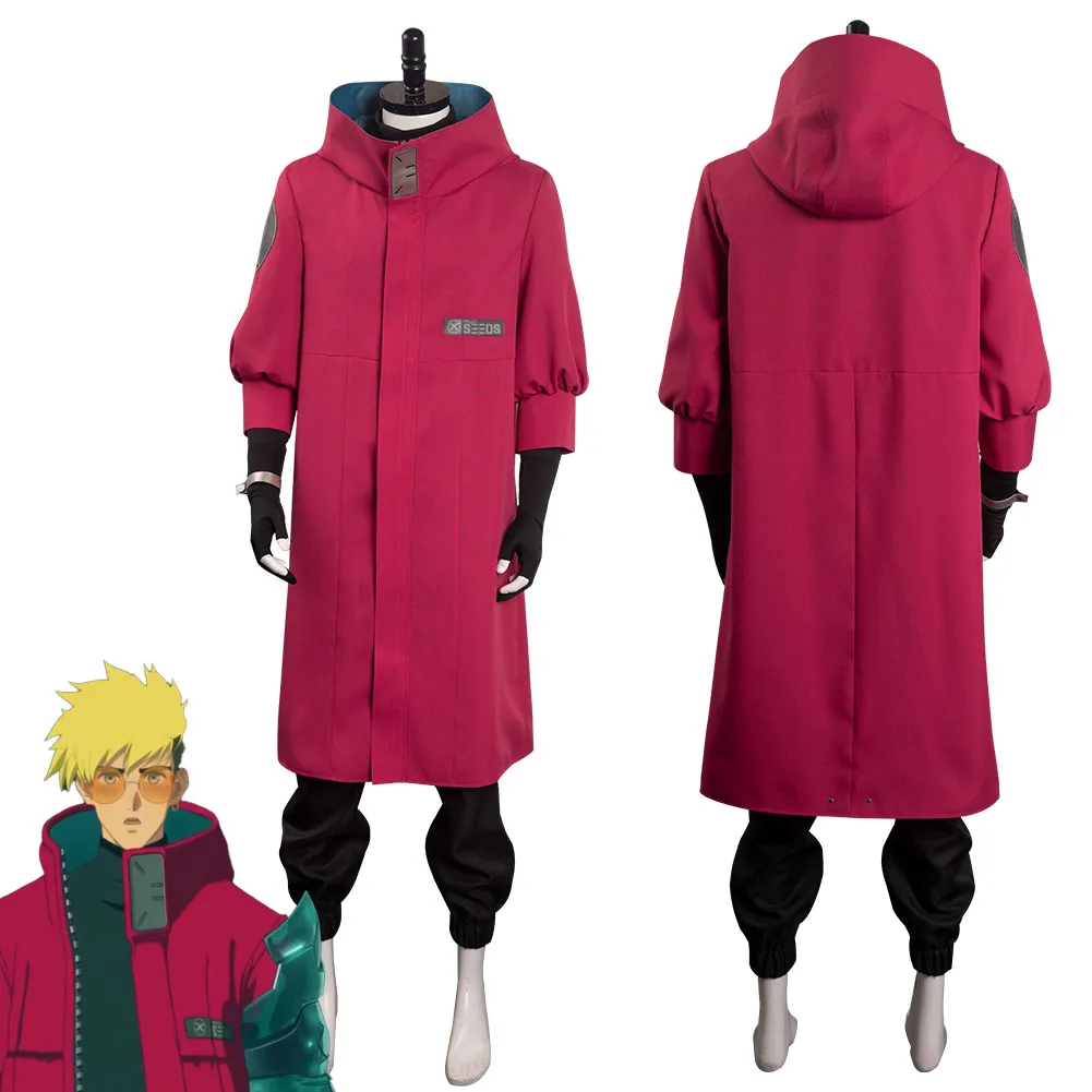 

Брюки-пальто с рисунком из аниме «Vash the Stampede», Женский карнавальный костюм на Хэллоуин, Мужская одежда для ролевых игр, Маскировка