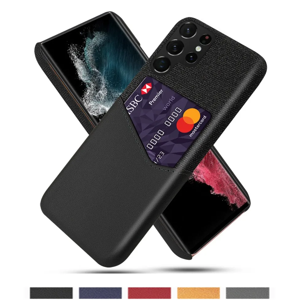 

Card Slots Cover Business Funda Samsung S23 Ultra Phone Case Shell For Samsung Galaxy S23 Ultra S22 S21 S20 FE Plus Coque S23+
