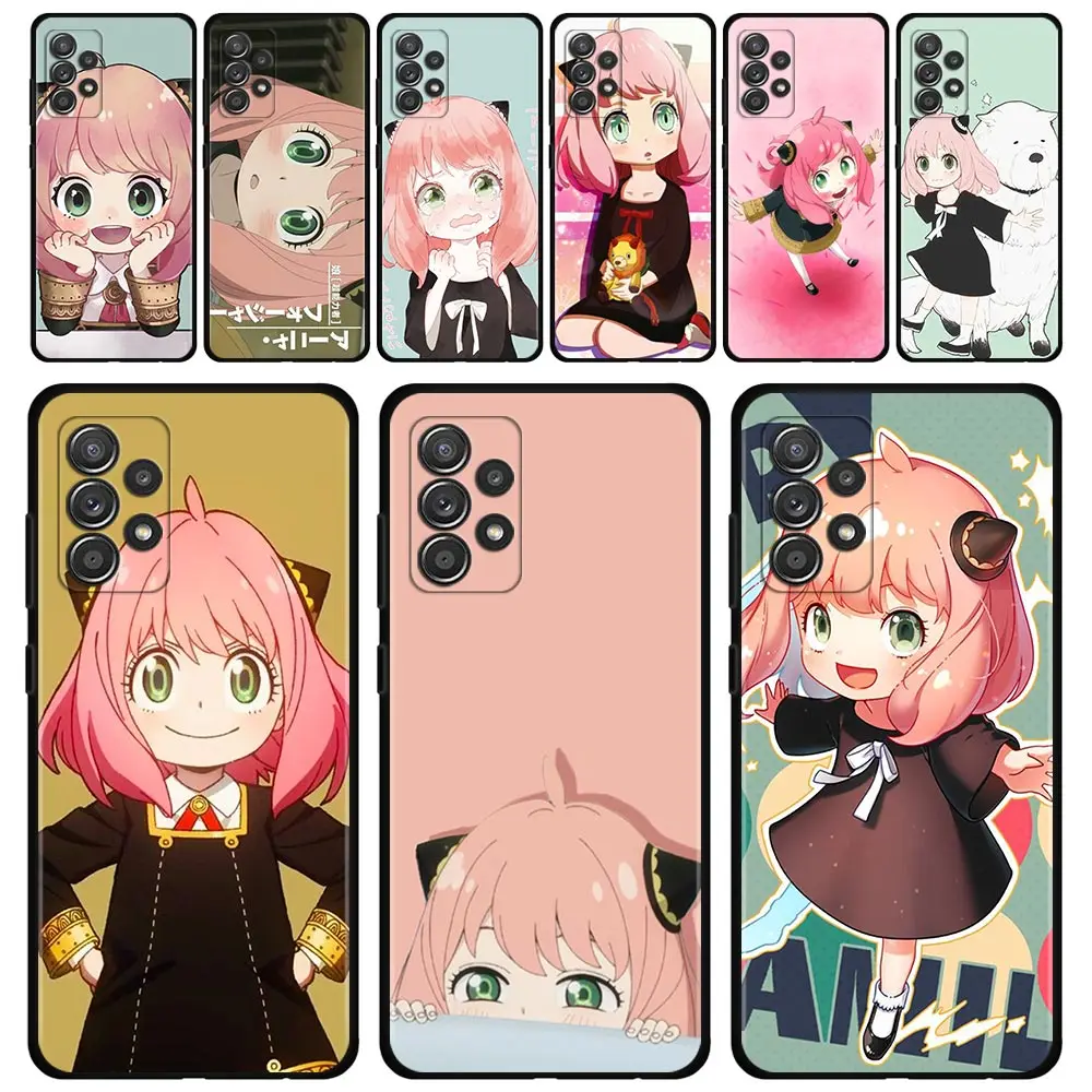 

For Samsung Galaxy A71 A51 A21s A23 A52 A72 A22 A02s A03s A52s A53 A73 A32 A33 A13 Case Spy×Family Superpower Girl Anya Forger