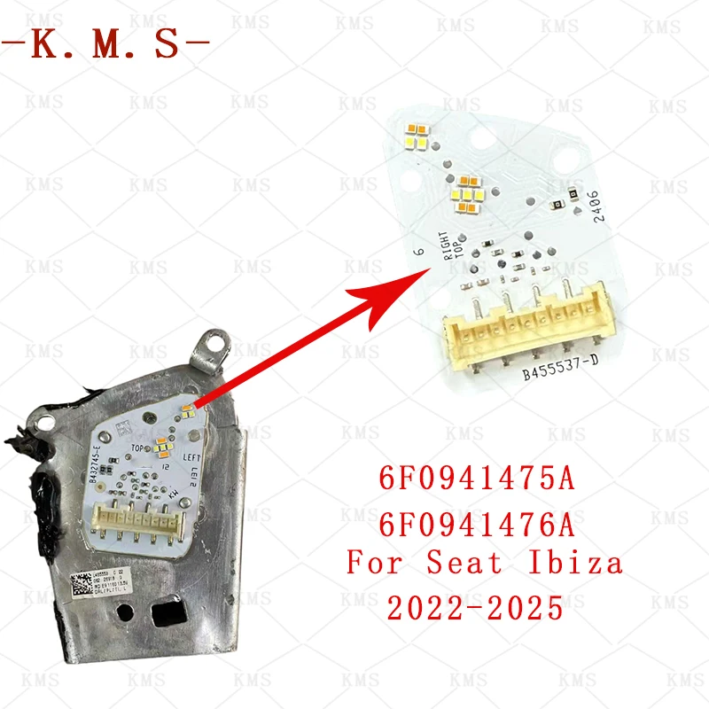 Фото 6F0941475A 6F0941476A Плата светодиодного модуля фары (DRL) для Seat Ibiza 2022-2025, белый светодиодный чип Angel Eye DRL №1