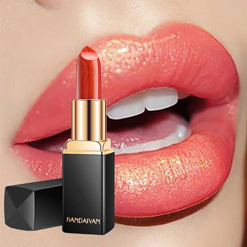 

Handaiyan 9 Colors Glitter Matte Velvet Nude Lipstick Shimmer Sexy Red Pigments Makeup Long Lasting Waterproof Profissional
