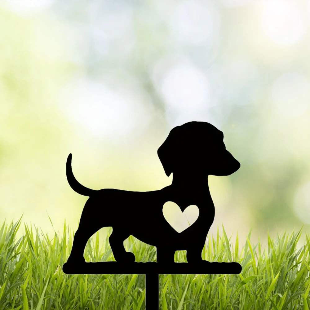 Умный Садовый Кол Для Собак Художественный Железный Силуэт Декоративный