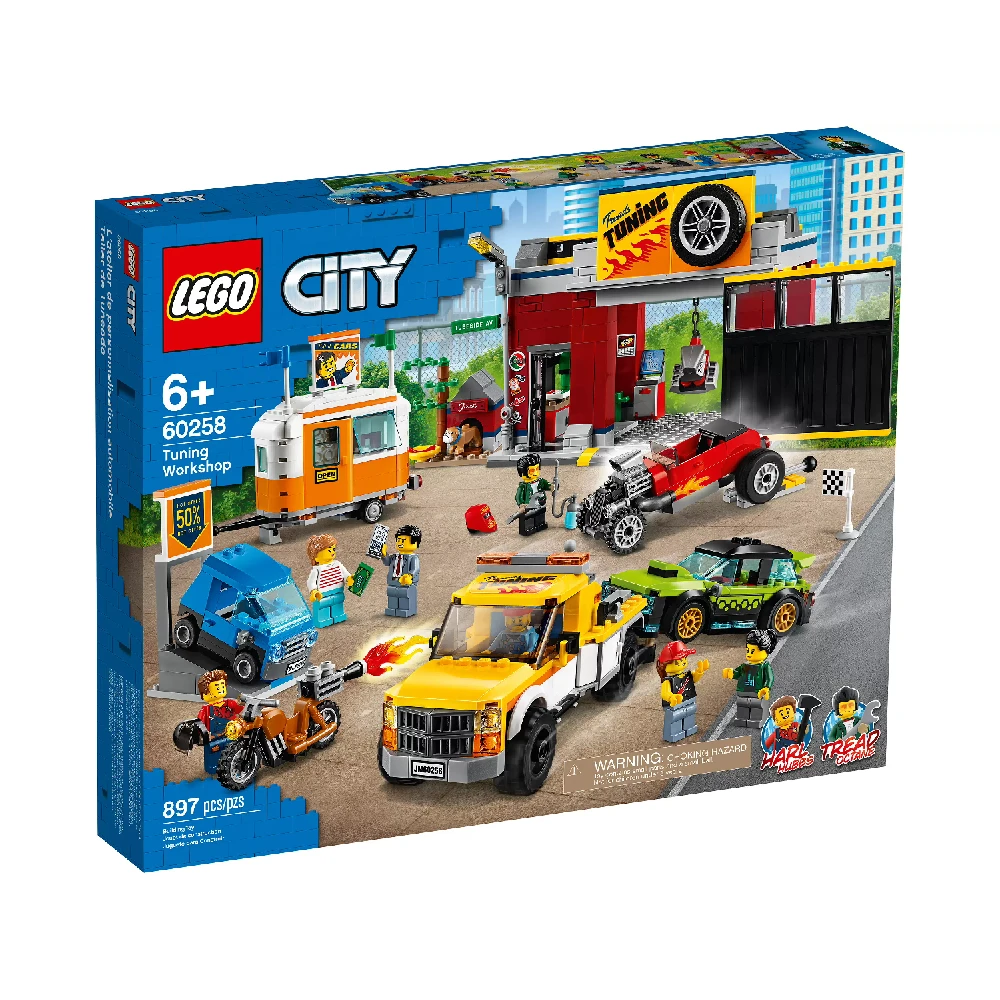 Конструктор LEGO City (Сити) 60258 Turbo Wheels Тюнинг-мастерская 6+ | Игрушки и хобби