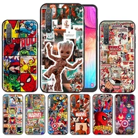 avengers superhero poster phone case for oppo reno 7 6 5 4 3 se z f pro plus 4g 5g black silicone tpu cover