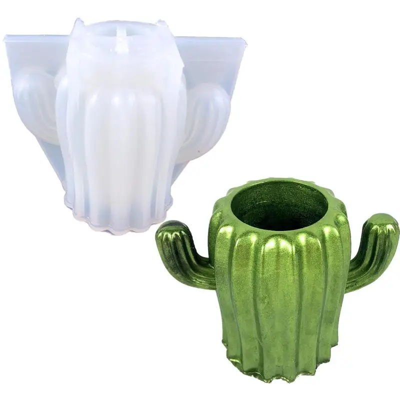 

Silicone Flower Pot Mold Cactus Pen Holder Silicone Mold 3D DIY Making Home Display Decor Crafts Pen Holder Resin Mold For DIY
